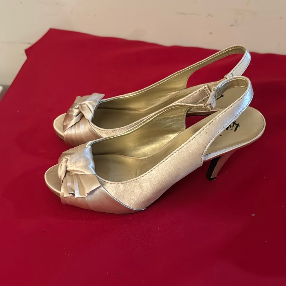 Nina Women's Silver and Gold Heels